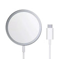 Cargador inalámbrico Qi Magsafe 15w compatible para iPhone color blanco